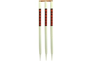 BAROOD Wooden Cricket Stumps Set of 3 with 2 Bails for Kids Adults Practice Training Match Use Durable Hardwood Stumps with Bails Strong Wicket for Outdoor Ground Turf Pitch