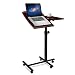 Produktbild HOMFA Laptoptisch höhenverstellbar Notebooktisch Notebookständer Sofatisch Beistelltisch mit Rollen und Bremsen Braun