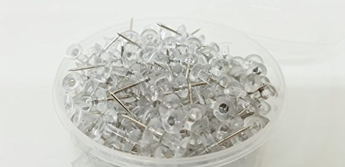 200 chinchetas de colores por paquete  con punta de acero y cabeza de pl  stico  color transparente