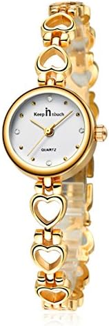 Ladies Quartz watch,Heart High-quality quartz 30m waterproof depth Wristwatch Bracelet Dress watch Student Girl-D