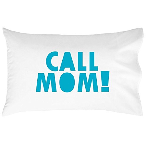 Oh, Susannah Call Mom para niños o niñas almohada de cama de funda de almohada de regalos para habitación dormitorio de graduación para estándar o de almohada Queen Size College habitación dormitorio accesorios, algodón, azul, Matrimonio doble
