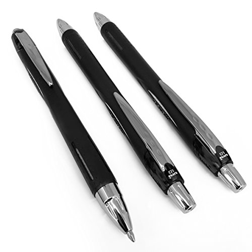Uni-Ball Jetstream SXN-210 Lot de 3 stylos à bille rétractable 1,0 mm, encre noire