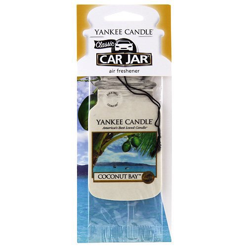 Yankee Candle 1020640E Kokosnuss Bucht Auto und Haus Lufterfrischer Car Jar Karton, Plastik, Weiß, 7.6 x 19.7 x 0.7 cm