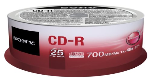 Preisvergleich Produktbild Sony 25CDQ80SP CD-R Rohlinge (1-48x Speed, 700MB, 80 Min, 25-er Stück Spindel)