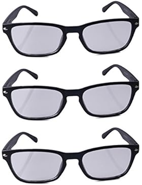 Trendige Lesebrille Damen&Herren Wayfarer Lesehilfe in Schwarz, verschiedene Dioptrien Brtillenetui+Microfasertuch