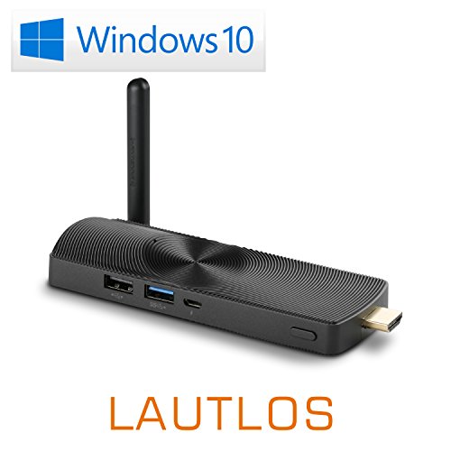 Mini PC – CSL PC on a Stick 4K / Win 10 – Silent HDMI-Stick mit Intel QuadCore CPU 1840MHz, 32GB SSD, 4GB RAM, Intel HD Graphics, WLAN, USB, HDMI, microSD, Bluetooth, Windows 10 Home - 2