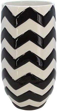 Black &amp; White Zig Zag Vase