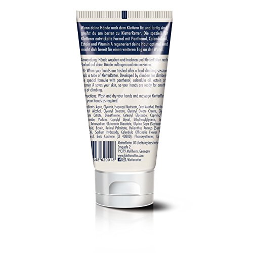 KletterRetter Handcreme für Kletterer und Boulderer 75ml – mit Panthenol, Calendulaöl und Vitamin A – Zieht schnell ein und klebt nicht - 2