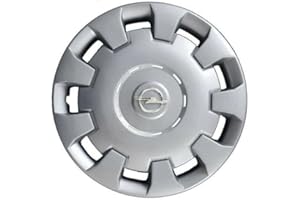 RIXTO Kit de 4 tapacubos adaptables - para Opel Astra Corsa Combo MERIVA SIGNUM Vectra Zafira (Logo Cromado) - diámetro 15"