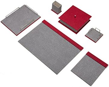 Koton 6 Piece Desk Set Faux Leather Document Tray | Pen Holder Maker Holder | Memo Box | Mouse pad| Storage Tray