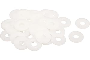 QUARKZMAN 40Pz Rondella Piatta in Nylon M10 10mm ID 30mm OD 2mm Spessore Guarnizioni Idrauliche Kit Piatte Guarnizione in Plastica Fissaggio Guarnizione Anello di Tenuta, Bianco