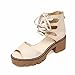 Produktbild TS-nslixuan Sandaletten Für Frauen Für Party Damen High Heel Sandalen   Little Pepper Romandamensommer Sandalen mit Absatz, Beige, Eu34