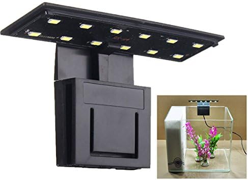 Wuchance Ultra-thin 5W 12 LED Aquarium Light Clip on Plant Grow Fish Tank Lamp AC220V (Color : Blue)