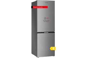 CORBERO Corberó - Frigorífico Combi 293L | CCH324EX | No Frost | Luz LED | Crisper | Balcones Ajustables | Estantes de Cristal | Hueveras | Cubiteras | 40 Db | Eficiencia Energética E, Plateado