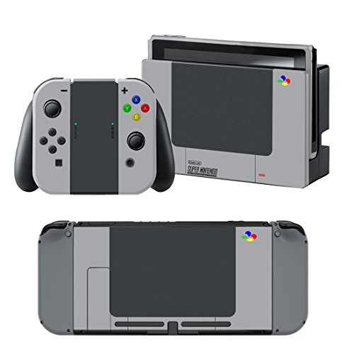Preisvergleich Produktbild Nintendo Switch + Controller Aufkleber Schutzfolien Set - Super Nintendo / Switch