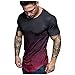 Produktbild ZHANSANFM Herren Crewneck T-Shirt Steigung Aufdruck Kurzarm Tops Oversize Vintage Style Sweatshirt Sommer Casual Kurzarmshirt Slim Fit Oberteile Sommer Atmungsaktives Bequem (M, rot)