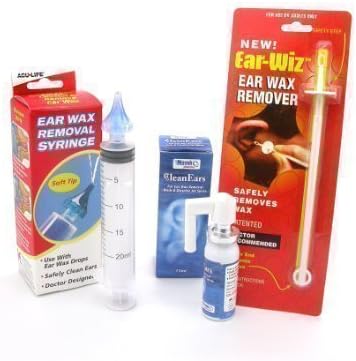 ACULIFE EAR WAX REMOVAL SYRINGE, CLEANEARS WAX DISPERSAL SPRAY & EAR WIZ