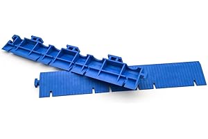 ANTIHUMEDADES Accesorio loseta reforzada: Kit 2 rampas + Esquinera PVC (Azul, 33x5x2cm). Antihumedad, Resistente: Facilita el cambio de nivel y paso de vehículos