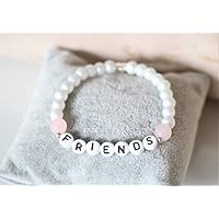 Namensarmband silber farben weiß perlmutt mit Herz individuell Wunschname Frau Taufe Kommunion Geburt Kind Mädchen personalisierbar Kinderarmband Wunschname