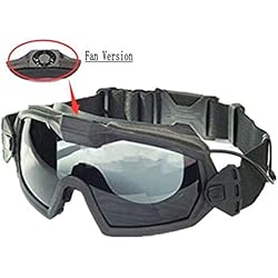 SGOYH Fan Version Refroidisseur Tactique Airsoft Paintball Lunettes Régulateur Lunettes De Protection pour Snowboard Ski Chasse Tir Sport (Noir)