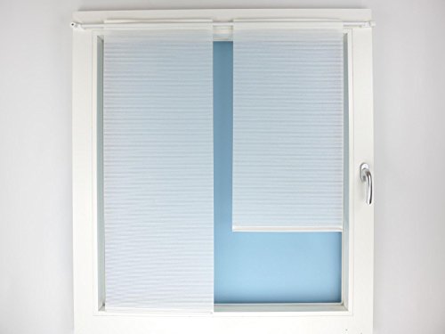 Miniflächen-Set weiß meliert Bambus optik Scheibengardine