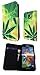 Produktbild 3D Samsung Galaxy S5 Mini Marijuana Leaf Cannabis Weed Rasta Jamaican Style Design Fashion Trend Book Style Brieftasche Leder Creidt Kartenhalter Hülle pouch Flip Cover Shockproof Defender Case