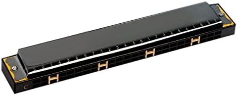 24 Holes C Tune Harmonica Metal Polyphony Adult Lightweight Entry Level Rural Harmonica,C-175*29*20MM
