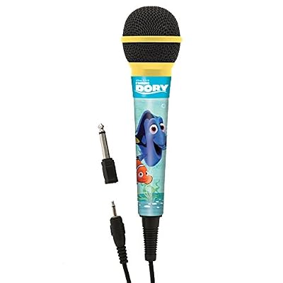 LEXIBOOK Microphone Disney Le Monde de Dory Marin, Jack 3,5 Adaptateur 6,3 mm, Haute sensibilité, Chanter Les Enfants Entre Amis, Bleu, MIC100DO