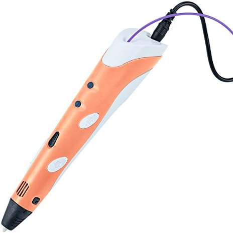 BANGBO Intelligent 3D Drawing Pen for Doodling, Art and Craft Making Compatible with PLA / ABS Filaments Best Gift DIY 3D Modeling for Kids or Adult, Orange