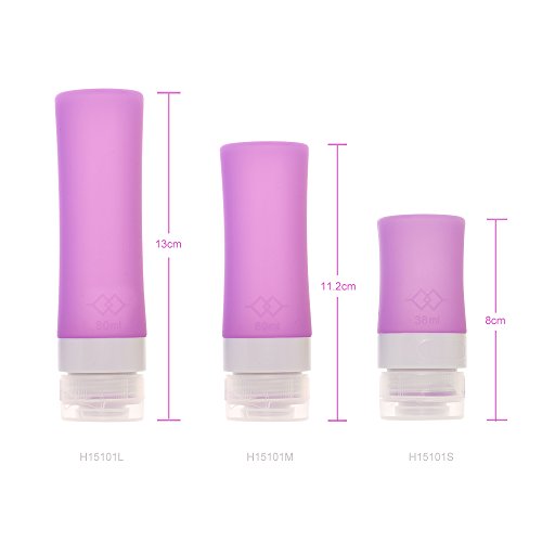 Anself 4 Stück Silikon Reise Flaschen Set Zylindrisch (Größe Optional) - 2