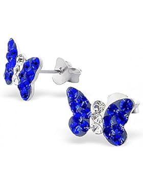 Unbespielt Schmuck Ohrschmuck Ohrringe Silber 925 Ohrstecker Schmetterling klein für Damen oder Kinder 12 x 8...