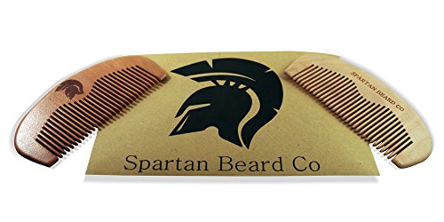 Wooden Beard Comb For Superior Men By Spartan Beard Co: Finest Quality Pocket Comb For Beard & Moustache Grooming - Anti Static, Pocket Size Comb-Beard Brush- Comes In A Wax Sealed Envelope - Best Gift For Men