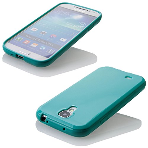 Silikon Soft Samsung Galaxy S4 i9500 Blickdicht / Transparent TPU Hülle Cover Skin Case Schale Bumper Tasche Etui Schutz (Blickdicht Türkis) - 2
