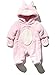 M&Co Baby Girl Long Sleeve Soft Sherpa Fleece Hooded Bunny Rabbit Winter Pramsuit And Mitts Pale Pink Newborn