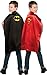Produktbild Superman - Batman -Reversible Umhang - Offizielles DC Comics Superheld Childs Abendkleid-Kap. One Size Kinder Medium 29 "Lang - Black & Red mit genäht auf Qualität Stoff Superman und Batman Badge. Double-Wert in 1 Produkt.