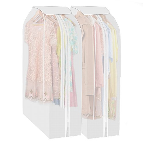 GHB 2 Kleiderschutzhülle Kleidersack Anzug Mantel Kleidung Staubschutz mit Reißverschluss Kleidung Lagerung Hängetasche