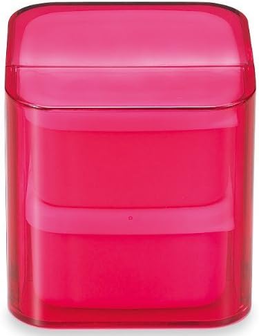 With lunch box hard case BENTO cube clear pink with a two-stage band