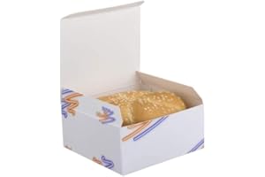 MBB Supa Snax - White Square Boxes - Cardboard Takeaway Box - Fast Food Burger Case (12 Boxes)