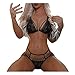 Produktbild Sexy Negligee Dessous Erotik Babydoll Set Damen Sexy reizwäsche Dessous Sexy Minirock Ouvert mit BHs Set Sexy Bikini Halter Spitze BH Lingerie Reizvolle Dessous Reizwäsche Schwarz (M, Schwarz)