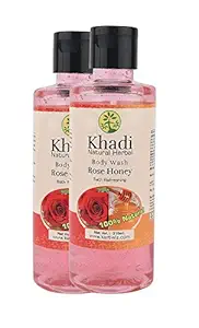 Khadi Natural Herbal Rose and Honey Soothing Body Wash (420 ml)