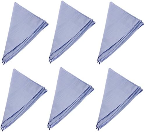 Set of 6 Fabric Napkins, 44 cm x 44 cm Fabric Napkin 100% Cotton in Light Blue/Blue