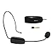 Produktbild HM2 Wireless FM Headset Mikrofon 2.4G Radio Kondensatormikrofone Mikrofon mit Empfänger Sender für Lecture Teacher Tour Guide - Schwarz