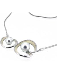 Collar de plata y blanco perla Misaki QCRNOCEANEEBL EIA{195}, 5710