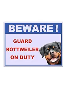 999Store Beware of Dogs Sticker Sign Board Blue (Pack of 10 Qty) 30X22 Cms