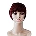 Bigood 12cm Chemical fiber Neat bang Wine red Short wig