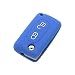 Produktbild posan 2 Knopf, Flip Silikon Fernbedienung Schlüsselanhänger Tasche Schutz Hülle Cover Schale für Peugeot 206 207 307 407 308 607 cv3302 YUV dunkelblau