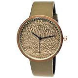 Elegante Pure Time® Designer Damen-Uhr Öko Natur Holz-Uhr Armband Uhr Analog Klassisch Quarz-Uhr Armbanduhr Beige Braun Rose-Gold Leder-Armband Holz Ziffernblatt