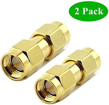 SMA Male to SMA Male Adapter, Generic Connector Converter Plug for 3G 4G WiFi Router USB Modem(2 Pack)