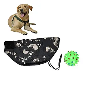 S&G Products Premium Dog Winter Army Jacket Coat with Spike Ball Thicker Fleece Dog Hoodie Vest for Cold Weather (Size: Small to Medium) (22 Inches)