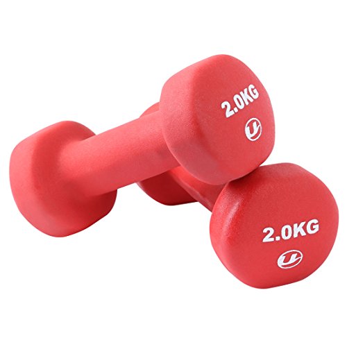 Ultrasport Neopren Gymnastik Hanteln mit Soft-Touch-Griff & Anti-Roll Funktion